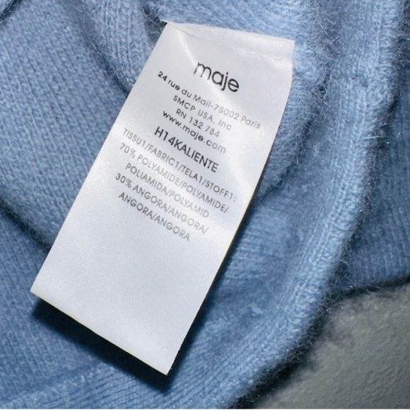 MAJE SHORT ANGORA BLEND V-NECK SWEATER - Picture 4 of 10